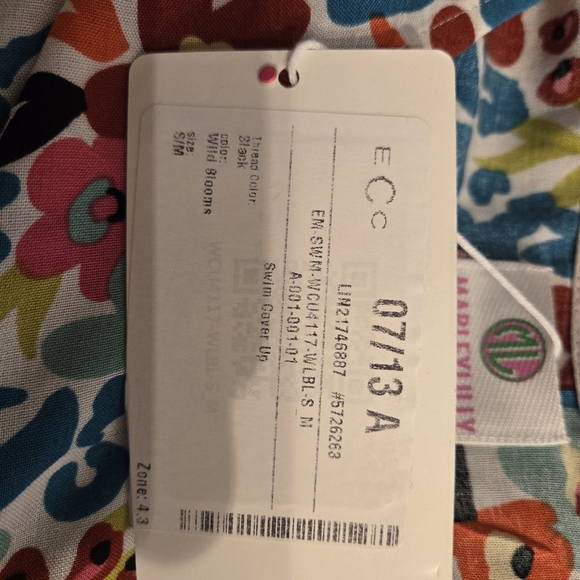 MarleyLilly Sz S/M Colorful Floral Resortwear, Swim Cover-up.  NWT - Picture 13 of 13